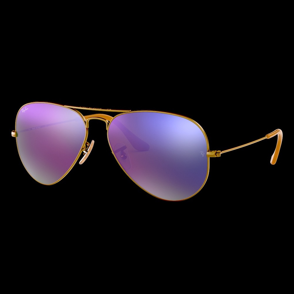 Ray Ban Purple Aviator Sunglasses with Case